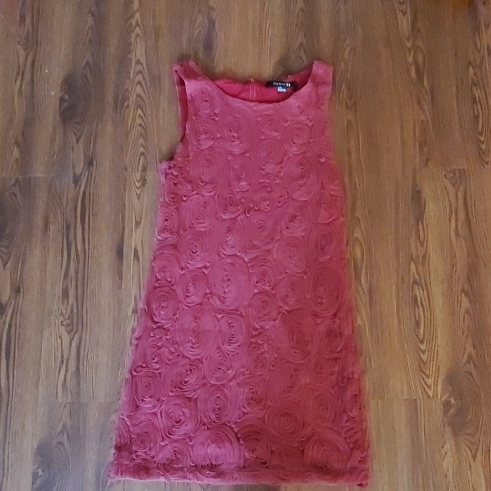 Burgundy rosette mini dress